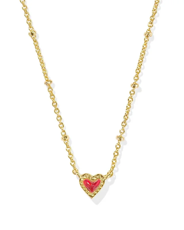 Kendra Scott Mini Ari Heart Satellite Short Pendant Necklace