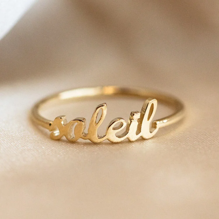 "Say My Name" 14K Custom Cursive Letter Ring