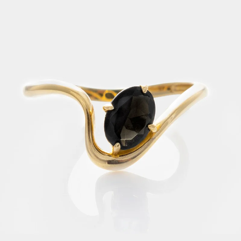 Solid Gold Floating Gem Ring