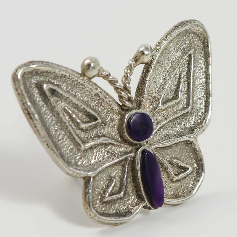 Sugilite Butterfly Ring