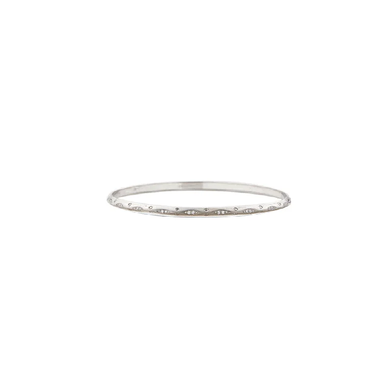 14 Karat White Gold Marquise Shape Diamond Bangle