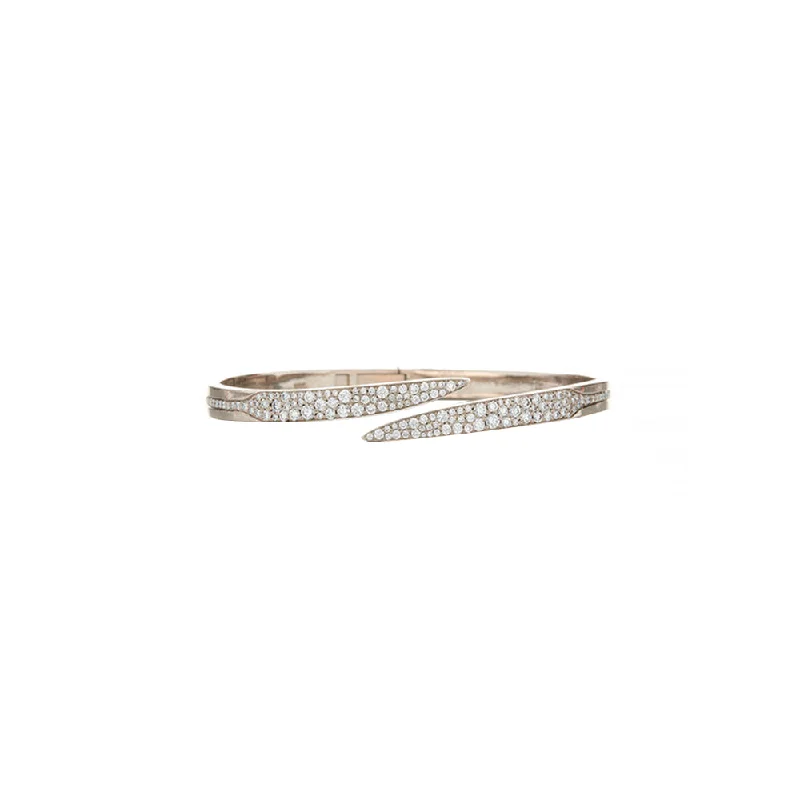 18 Karat White Gold Diamond Pirouette Bangle