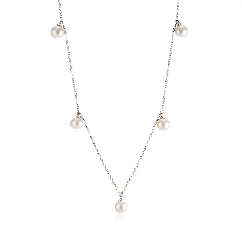 Five-Station Pearl Drop Necklace