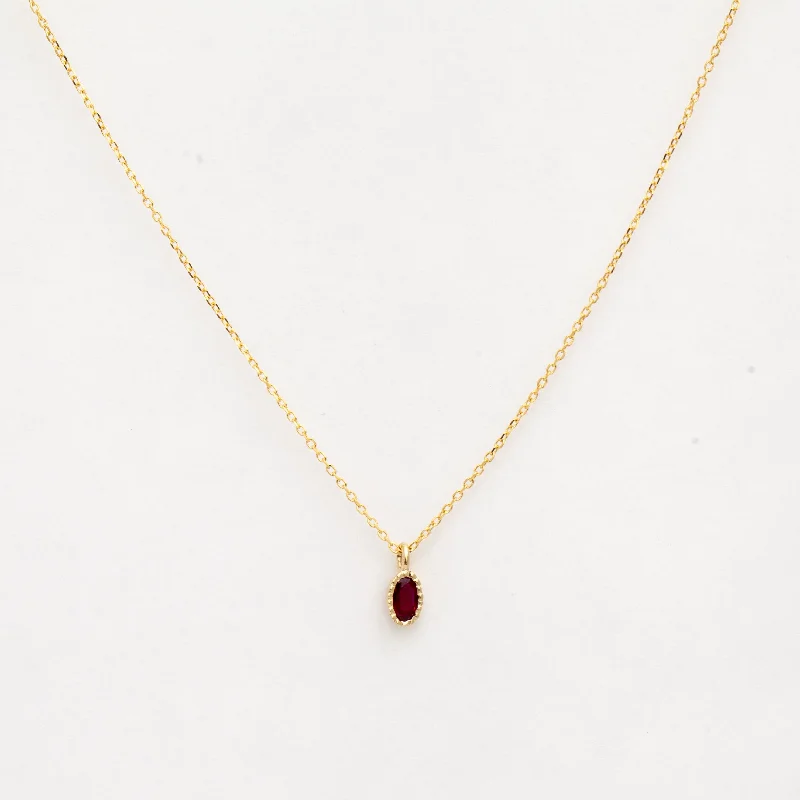 Oval Ruby Wisp Necklace