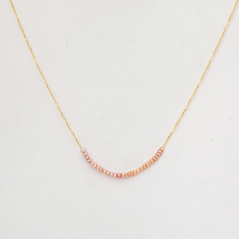 Pink Pearl Arc Necklace